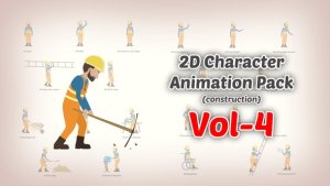 Videohive 2D character Animation Pack (construction) Vol 4 Product Promo template preview