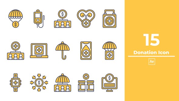 Videohive Donation Icon After Effect Elements template preview