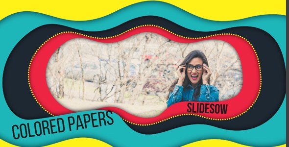 Videohive Colored Papers Slideshow Video Displays template preview