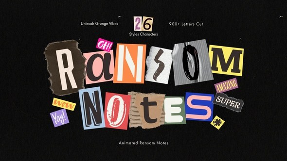 Videohive Ransom Note Animated Letters Set Elements template preview