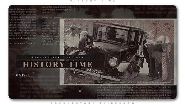 Videohive History Time Documentary Slideshow Openers template preview