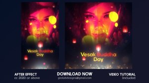 Vesak Buddha Day Slideshow Video Displays template preview