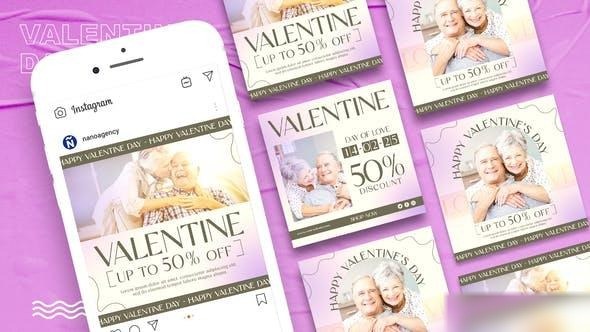 Videohive Happy Valentines Day Media Post Openers template preview