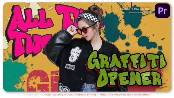 Graffiti Style Opener Premiere Pro template preview