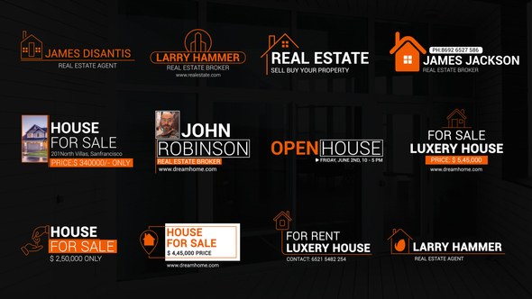 Videohive Real Estate Titles 45570314 Elements template preview