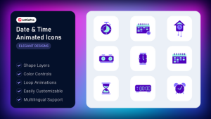 Videohive Date & Time Animated Icons Elements template preview