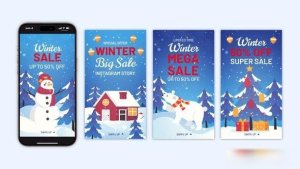 Videohive Winter Sale Instagram Stories 55532656 Openers template preview