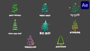Videohive Cartoon Christmas Trees Animations Icons And Titles for After Effects Titles template preview