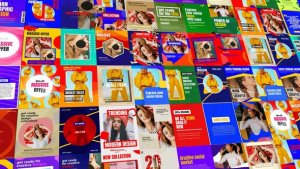 Pop Social Posts Video Displays template preview