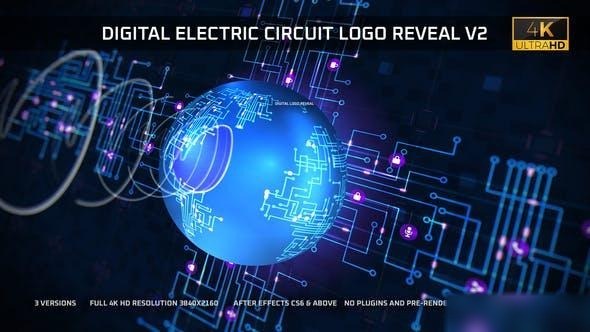Videohive Digital Electric Circuit Logo Reveal - v2 Logo Stings template preview