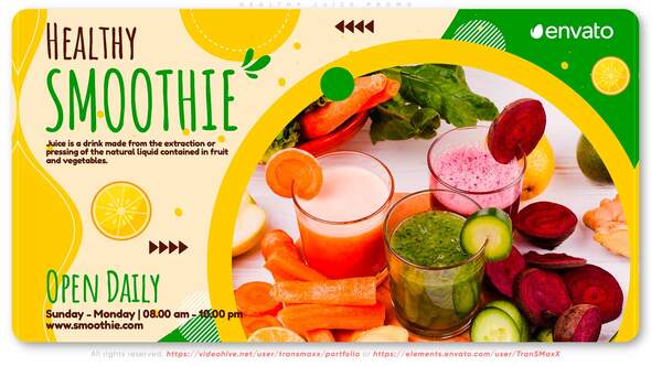 Videohive Healthy Juice Promo Product Promo template preview