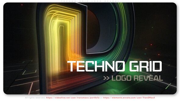 Videohive Techno Grid Logo Reveal Logo Stings template preview