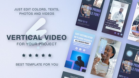 Videohive Blue Corporate Instagram Reels Logo Stings template preview