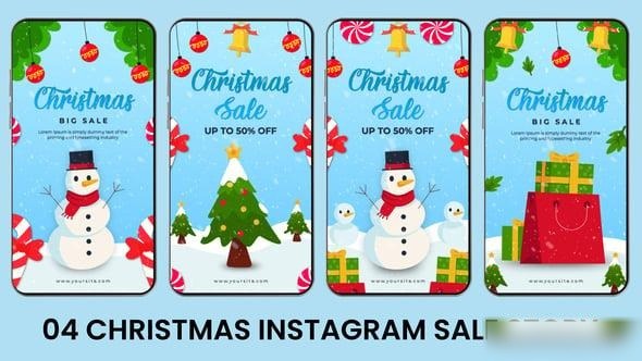 Videohive Merry Christmas Sale Instagram Stories Template Elements template preview