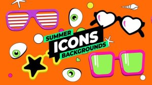Videohive Summer Icons Backgrounds Elements template preview