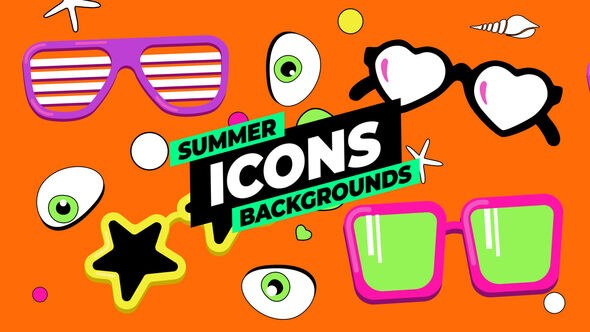 Videohive Summer Icons Backgrounds Elements template preview
