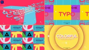 Minimal Colorful Typo Intro Premiere Pro template preview