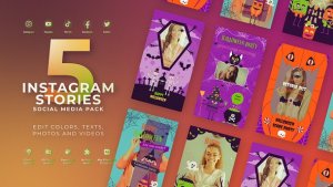 Videohive Halloween Vervical Intro Video Displays template preview