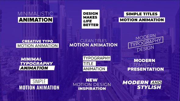 Videohive Minimal Titles Animation 57324911 Titles template preview