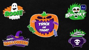 Videohive Halloween Sticker Titles | Looped Titles template preview