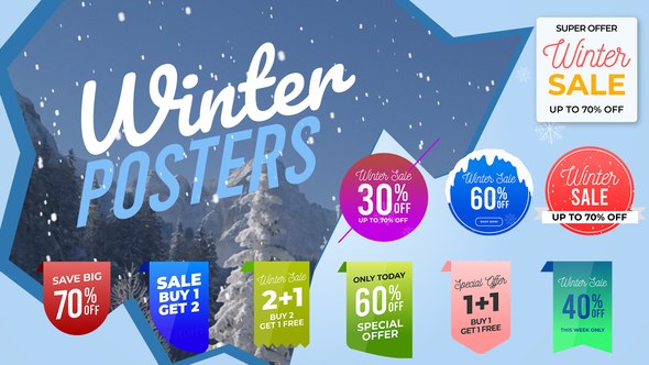 Videohive Winter Sale Posters & Labels Titles template preview