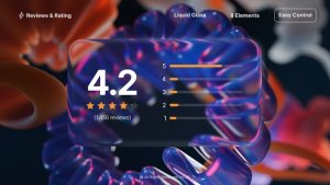 Reviews & Rating Liquid Glass Infographics template preview