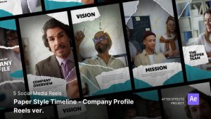Videohive Social Media Reels - Paper Style Timeline - Company Profile After Effects Project Files Product Promo template preview