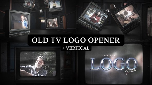 Videohive Vintage CRT Screen Logo Opener-Vertical Version included Openers template preview