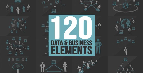 120 Element Icons People Video Displays template preview