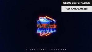 Videohive Neon Glitch Logo 37569624 Logo Stings template preview