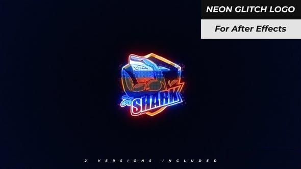 Videohive Neon Glitch Logo 37569624 Logo Stings template preview