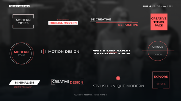 Videohive Simple Titles 1.0 | After Effects Titles template preview