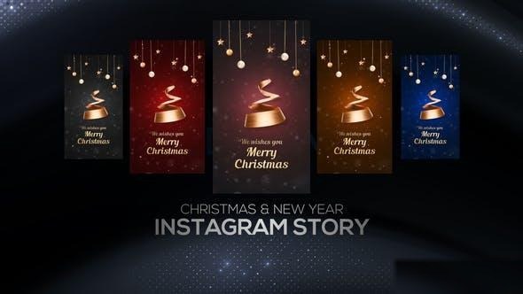 Videohive Christmas & New year instagram Story Openers template preview