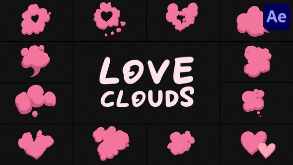 Videohive Love Clouds for After Effects Elements template preview