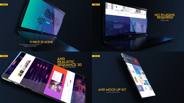 Videohive Web Promo And Mockup Device Kit V02 Product Promo template preview