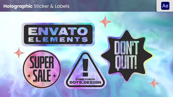 Videohive Holographic Sticker & Labels Elements template preview