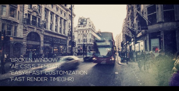 Videohive Broken Window 2 Video Displays template preview
