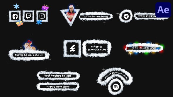 Videohive Stop Motion Snow Social Media Lower Thirds | After Effects Elements template preview
