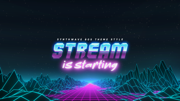 Videohive Synthwave 80s Streamer Package Broadcast-packages template preview