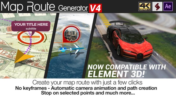 Videohive Map Route Generator Openers template preview