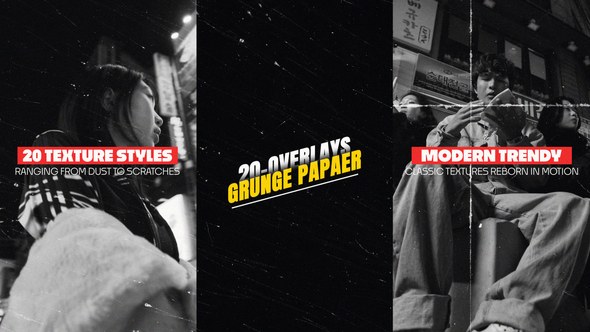 Videohive 20 Vertical Grunge Paper Grain Noise Overlays Pack Elements template preview