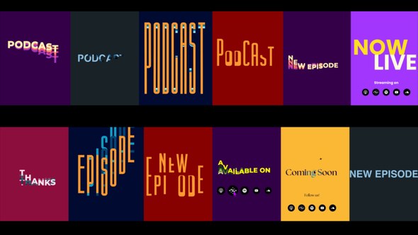 Videohive Podcast Title Titles template preview