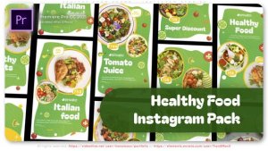 Healthy Food Promo Instagram Stories Premiere Pro template preview