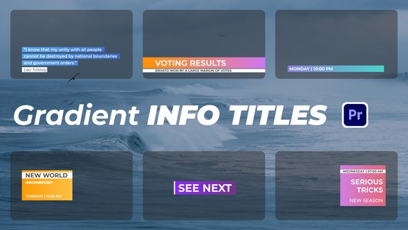 Gradient Info Titles Premiere Pro template preview