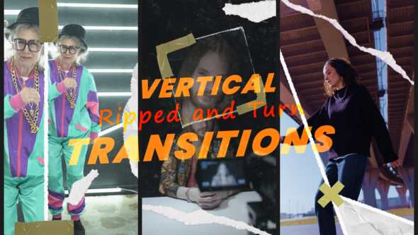 Videohive Vertical Rip Paper Transitions 56728907 Elements template preview