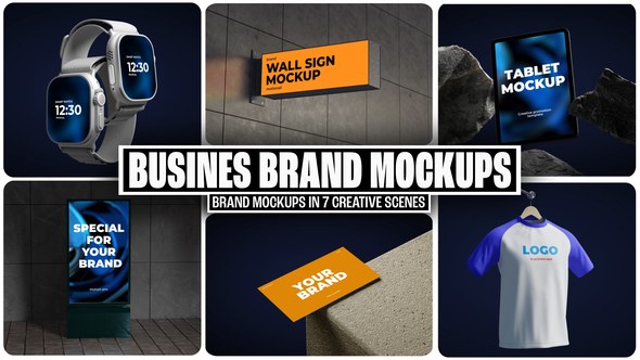 Videohive Minimal Business Mockups вЂ“ Logo, Card & Brand Identity Templates Product Promo template preview