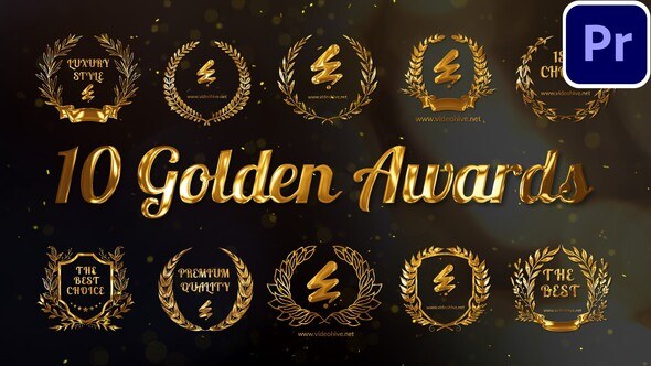 10 Golden Awards MOGRTs For Premiere Pro Premiere Pro template preview