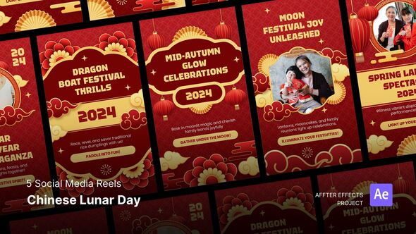 Videohive Social Media Reels - Chinese Lunar Day After Effects Template Product Promo template preview