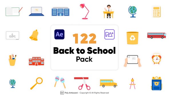 Videohive Back to School Elements For After Effects Elements template preview