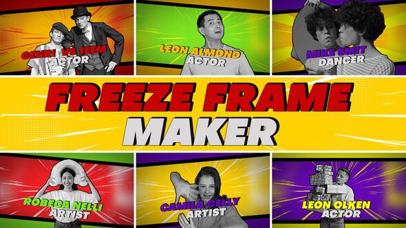 Videohive Comic Style Freeze Frame Openers template preview